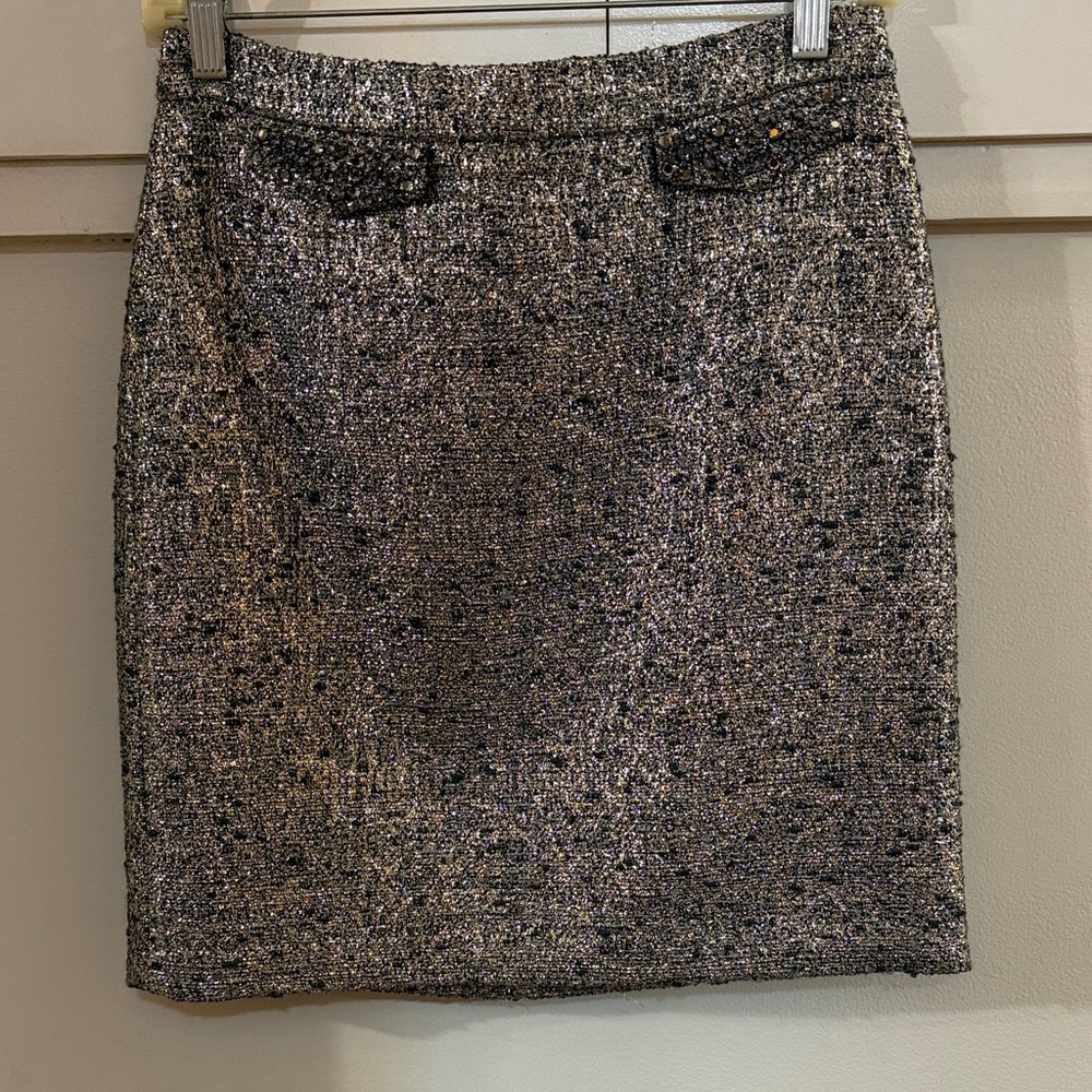 J. Crew collection Black and Gray Tweed Mini Skirt